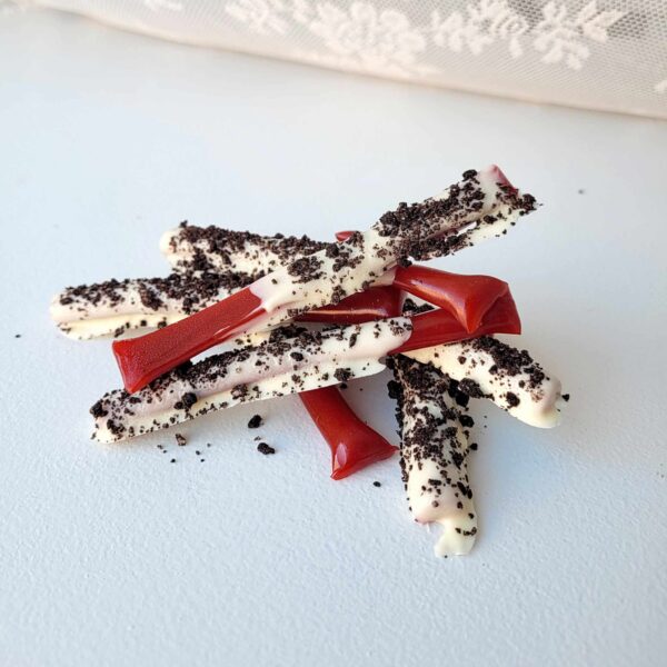 Chocolate Dipped Licorice - Cookies and Cream